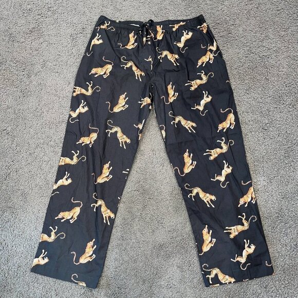 WOODSTOCK LAUNDRY Leopard Print 100% Cotton Pajama Pyjama Trousers NEW Men's XXL - Picture 1 of 10